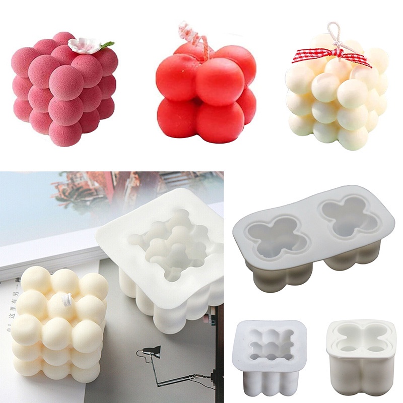 Kitchen 3D Silicone Mold Cube Baking Mousse Cake Mold Square Bubble ...