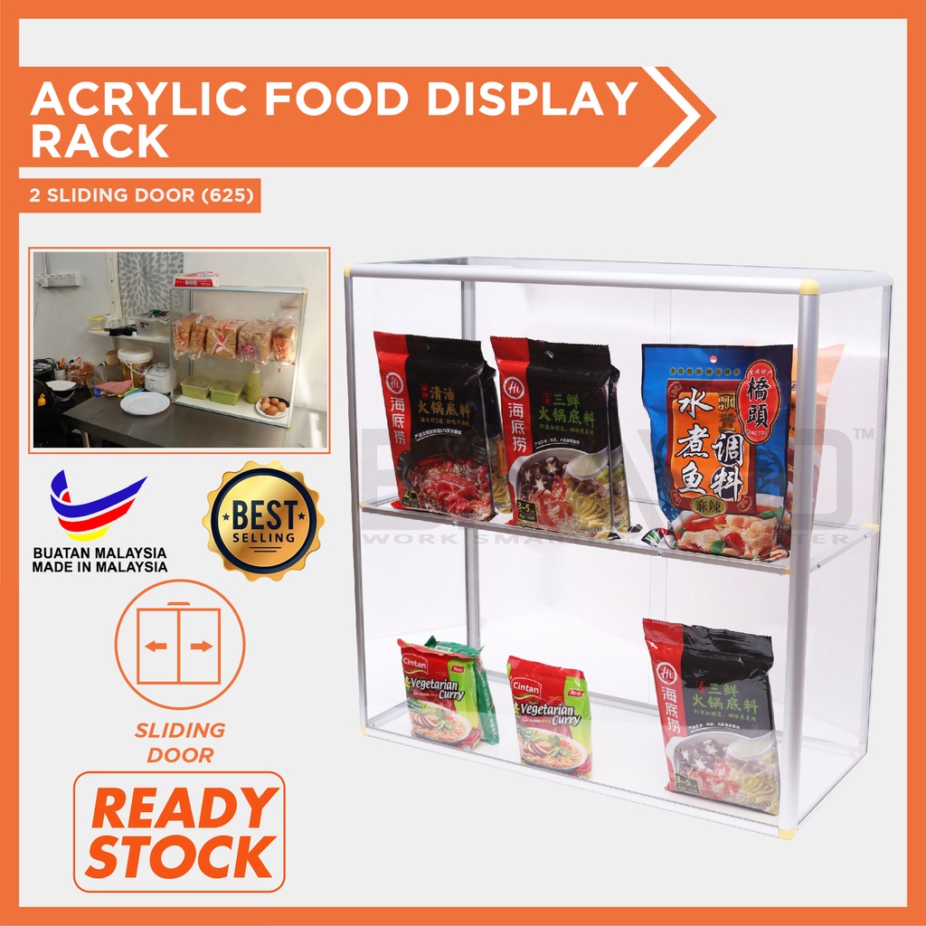 Acrylic Food Display Rack Rak Pamer Makanan Food Display Case Makanan