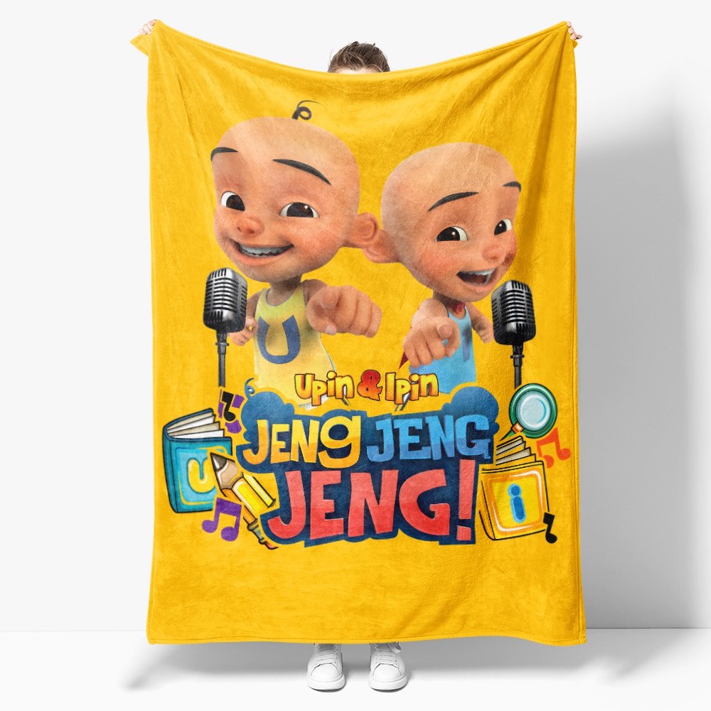 4 Size Flannel Blanket Malay Cartoon Upin & Ipin Single Single Side Flannel Blankets Air