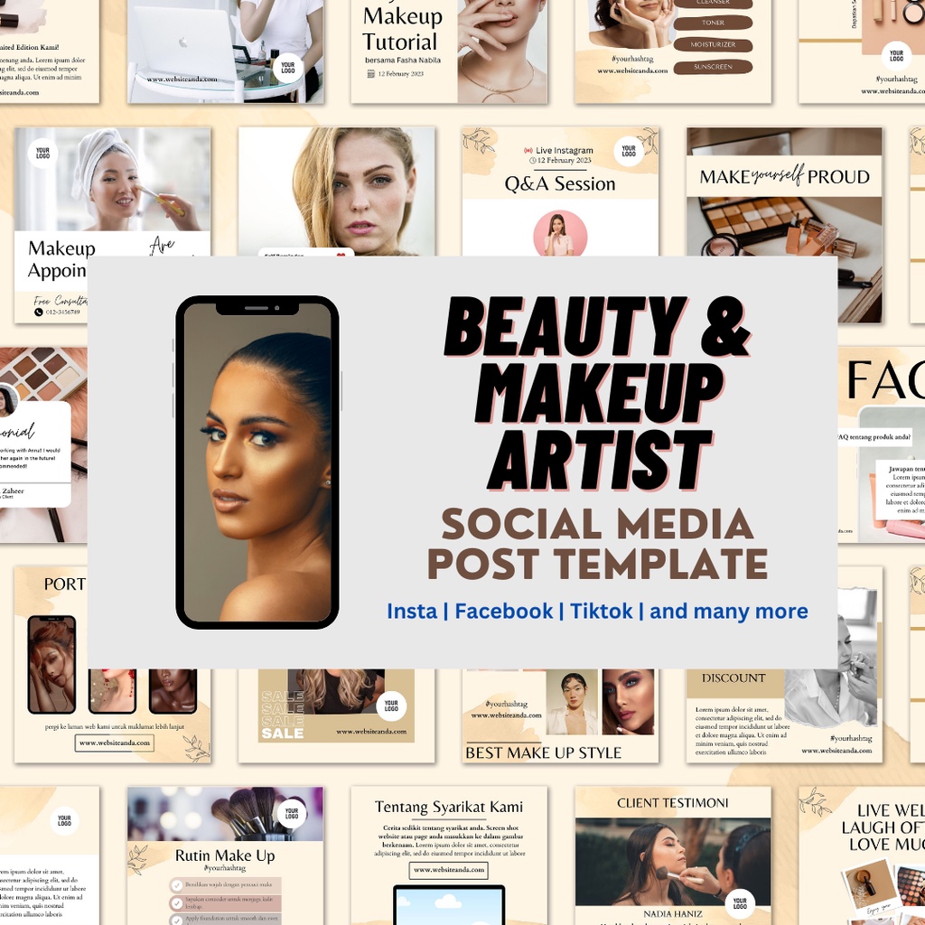 Ultimate 32 Editable Canva Templates for Beauty & Makeup Artist ...
