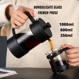 Heat-resistant Glass French Press 350ml/600ml/1000ml with Triple Filters  Tea Brewer Coffee Pot Maker Barista Coffee Carafe - AliExpress