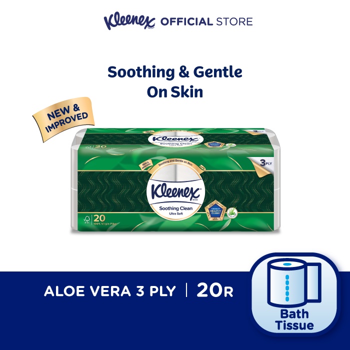 Kleenex Ultra Soft Toilet Tissue 3ply (20 Rolls) Soothing Clean