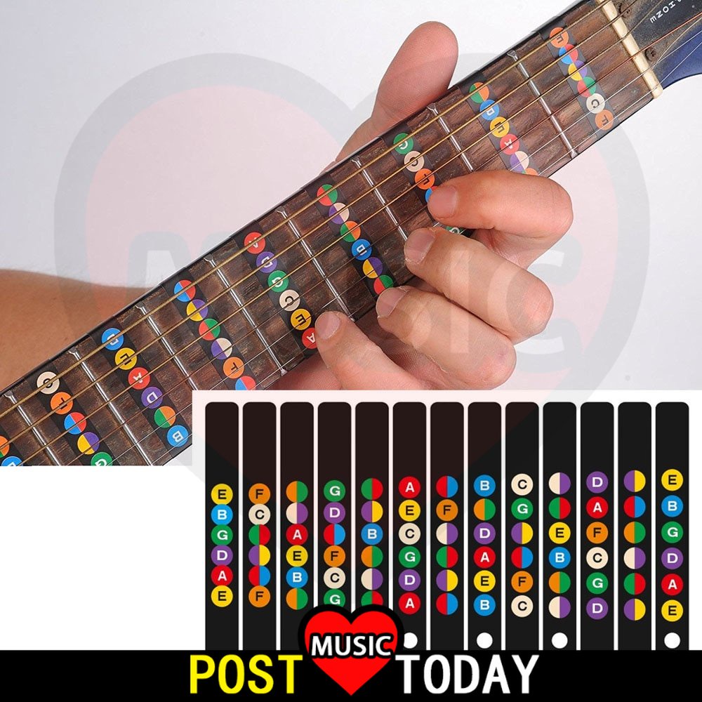 Guitar Fretboard Notes Map Labels Stickers Fingerboard Fret Decals ...