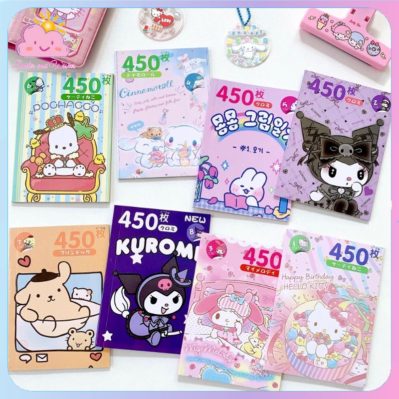 450pcs Sanrio Scrapbook Sticker Book Kuromi Melody Cartoon Cute 16