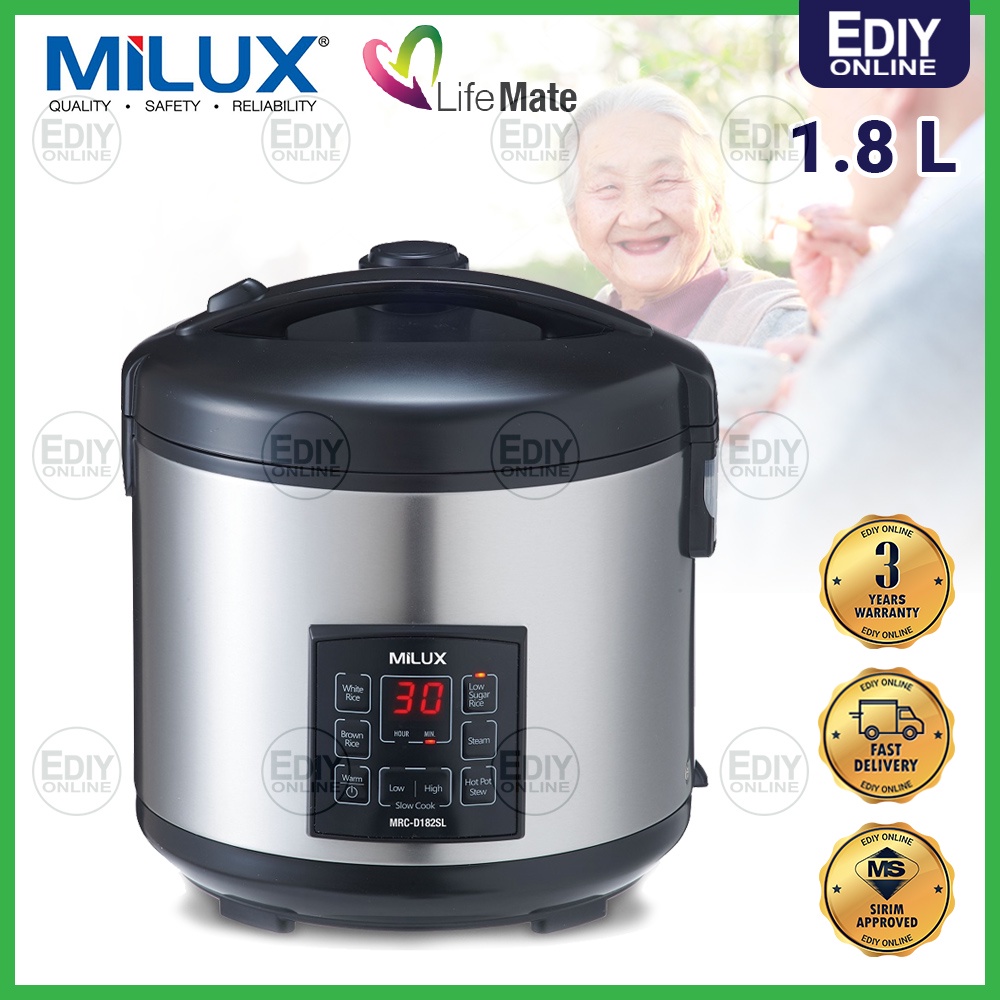 【NEW】 MILUX MRC-D182SL HEALTHY RICE COOKER 1.8L LESS SUGAR PERIUK NASI ...