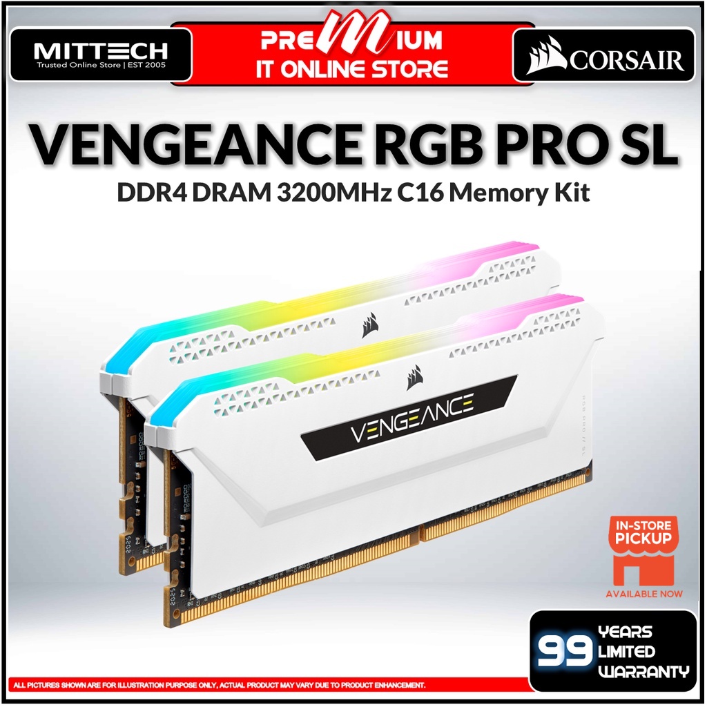 Corsair VENGEANCE RGB PRO SL DDR4 DRAM 3200MHz C16 Memory Kit ...