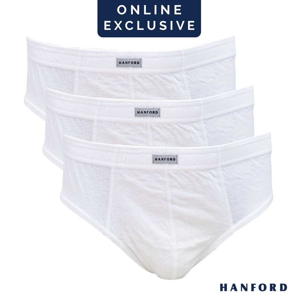 Hanford Men Regular Cotton Briefs Inside Garter V303 - White (3in1 Pack ...