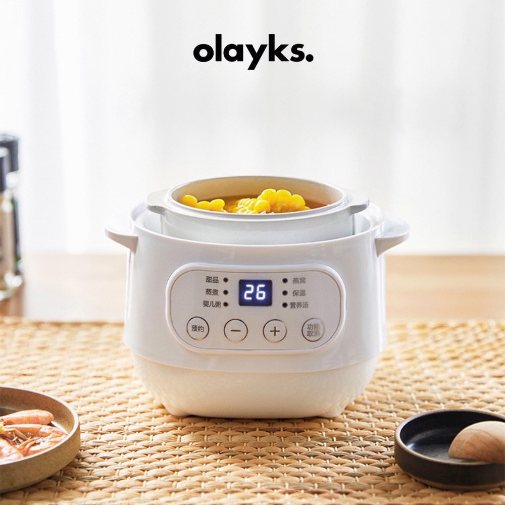 YQ 1L Baby Electric Slow Cooker Ceramic Inner Pot Porridge/Soup/Bird