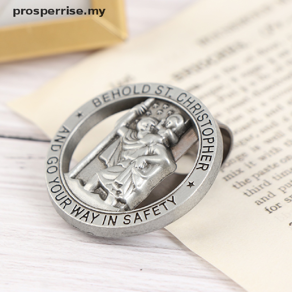 [prosperrise] St Christopher Medal Car Saint Christopher Visor Clip