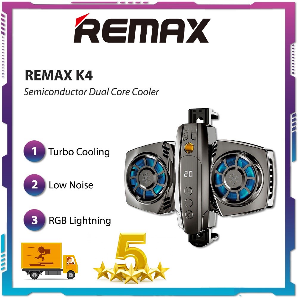Remax K4 Phone Cooler Back USB Cooling Fan Mobile Semiconductor DualCore Cooler Gaming Game