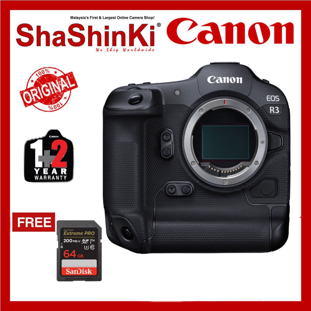 Canon EOS R3 Mirrorless Digital Camera (Body Only) (Free Sandisk