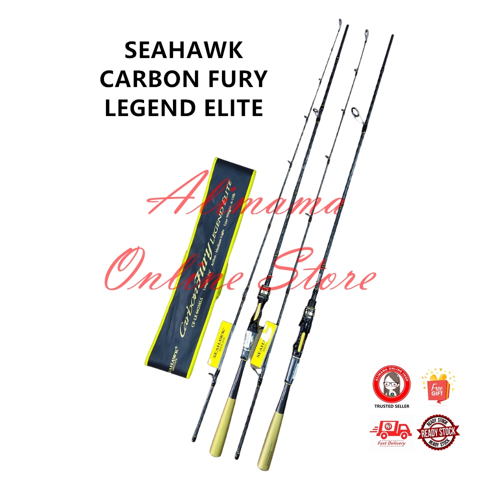 SEAHAWK CARBON FURY LEGEND ELITE CASTING SPINNING FISHING ROD | Shopee ...