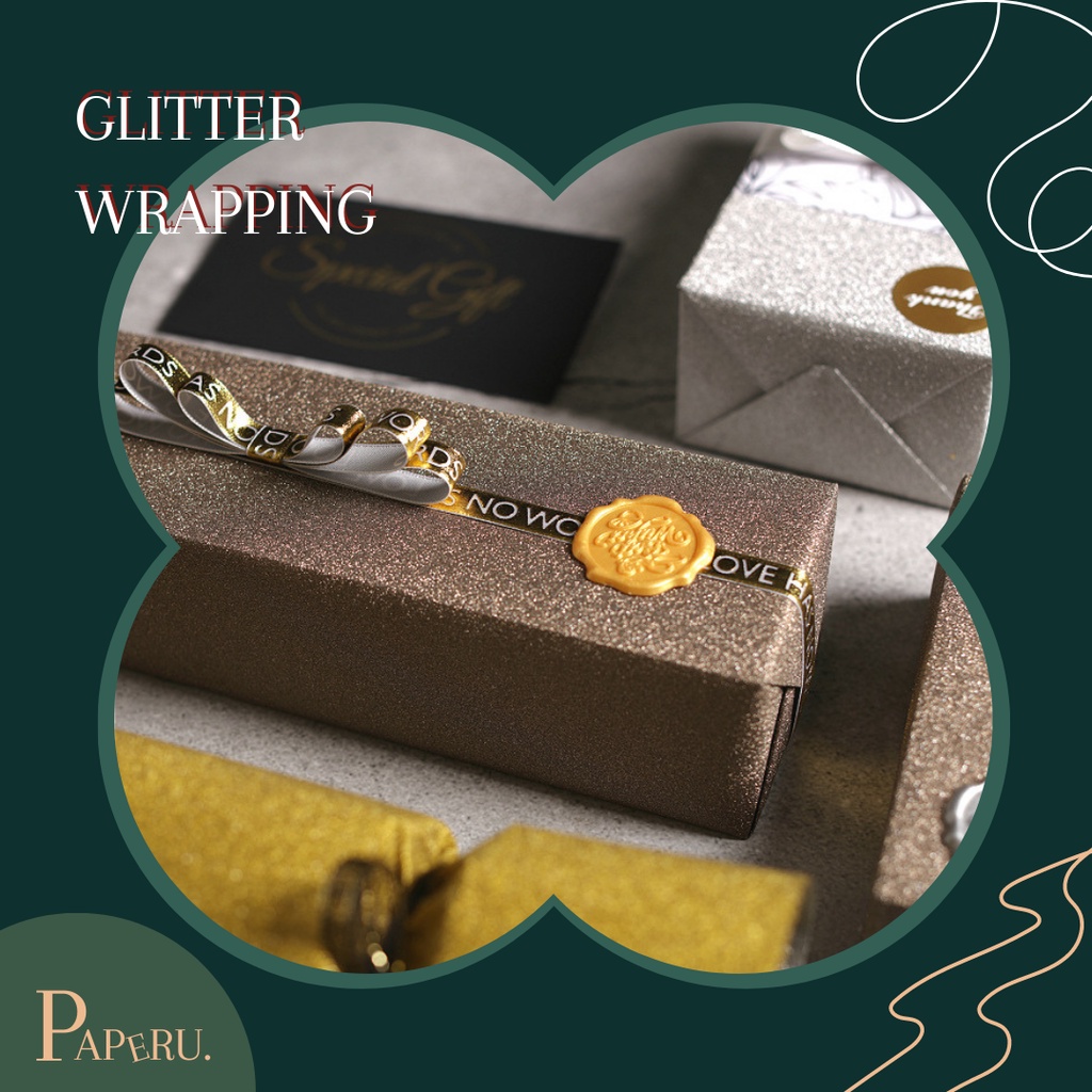 [PAPERU] Glitter Gift Wrapping Paper Premium Luxury Gift Wrapping Paper