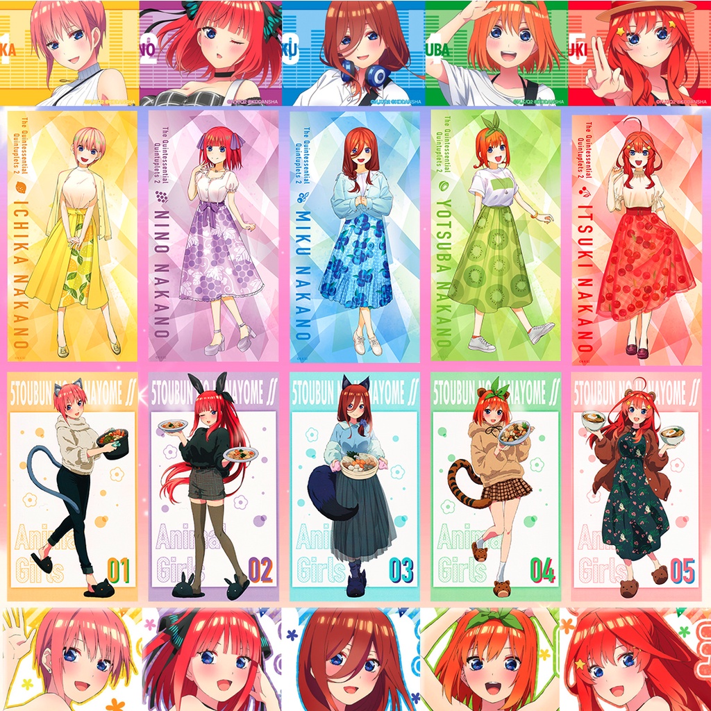 Set Of 5 Corner card Photos With 5 Cute Strawberry Themes GOTOUBUN NO