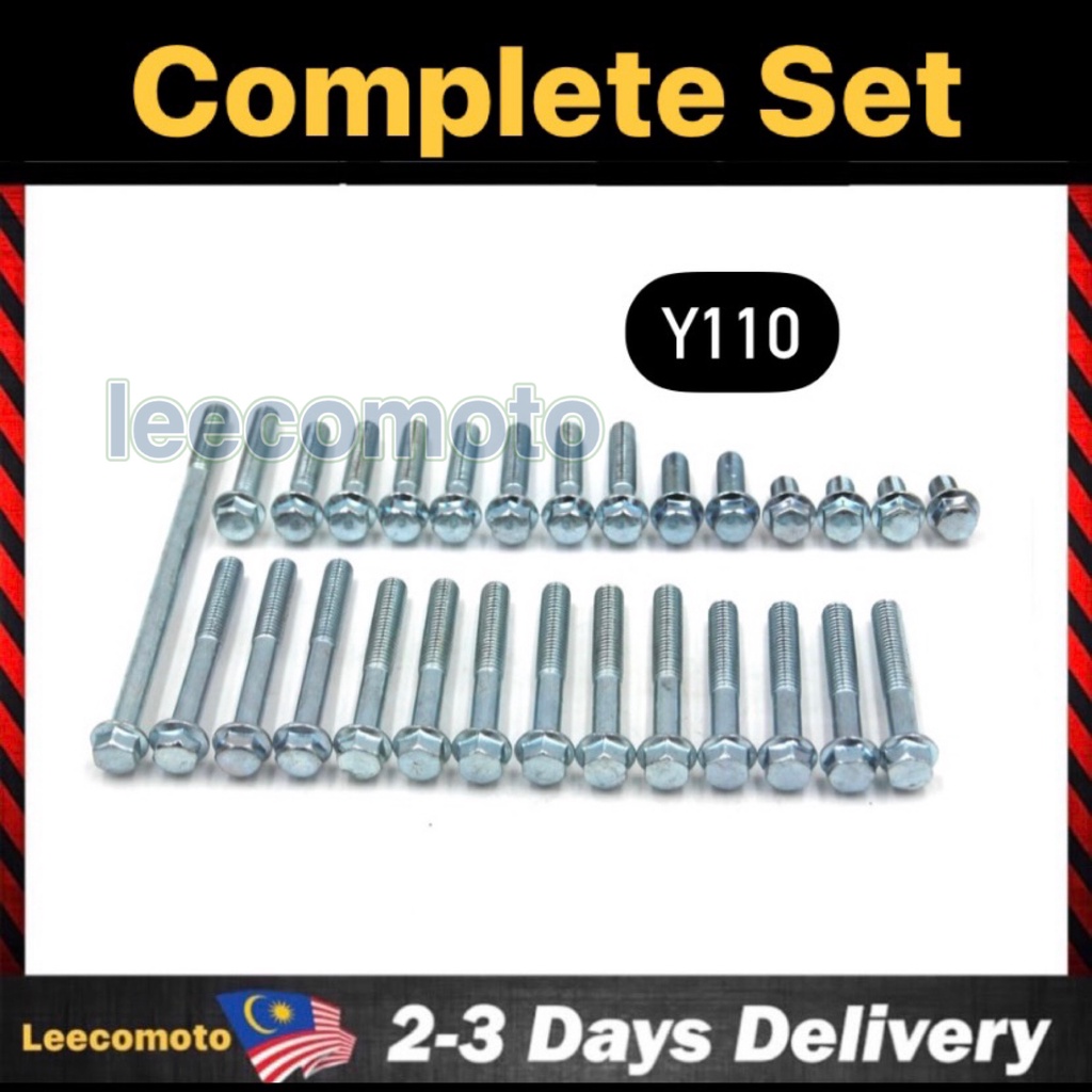 YAMAHA Y110 SS110 Y110SS CRANKCASE FULL ENGINE COVER SCREW COMPLETE SET