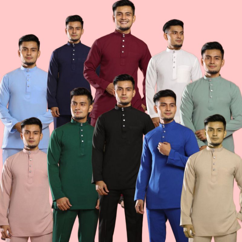 BAJU MELAYU SLIM FIT CUTTING KECIL / BAJU MELAYU KOLAR CEKAK MUSANG ...