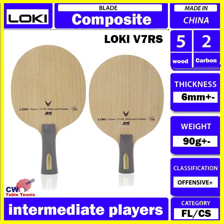 Loki Blade V7-RS Table Tennis Carbon Blade Bat Racket Paddle Ping Pong ...