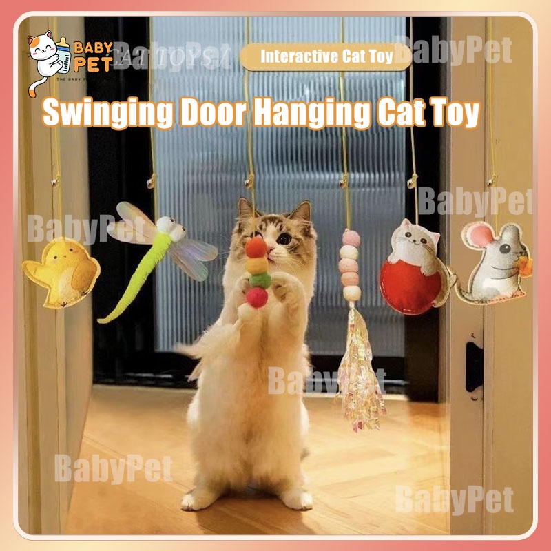 Door hanging outlet cat toy