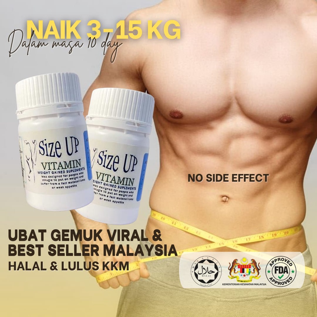 🔥 8.8 SALE BUY 2 GET 1 🔥 UBAT GEMUK SIZE UP VITAMIN PIL GEMOK BERKESAN