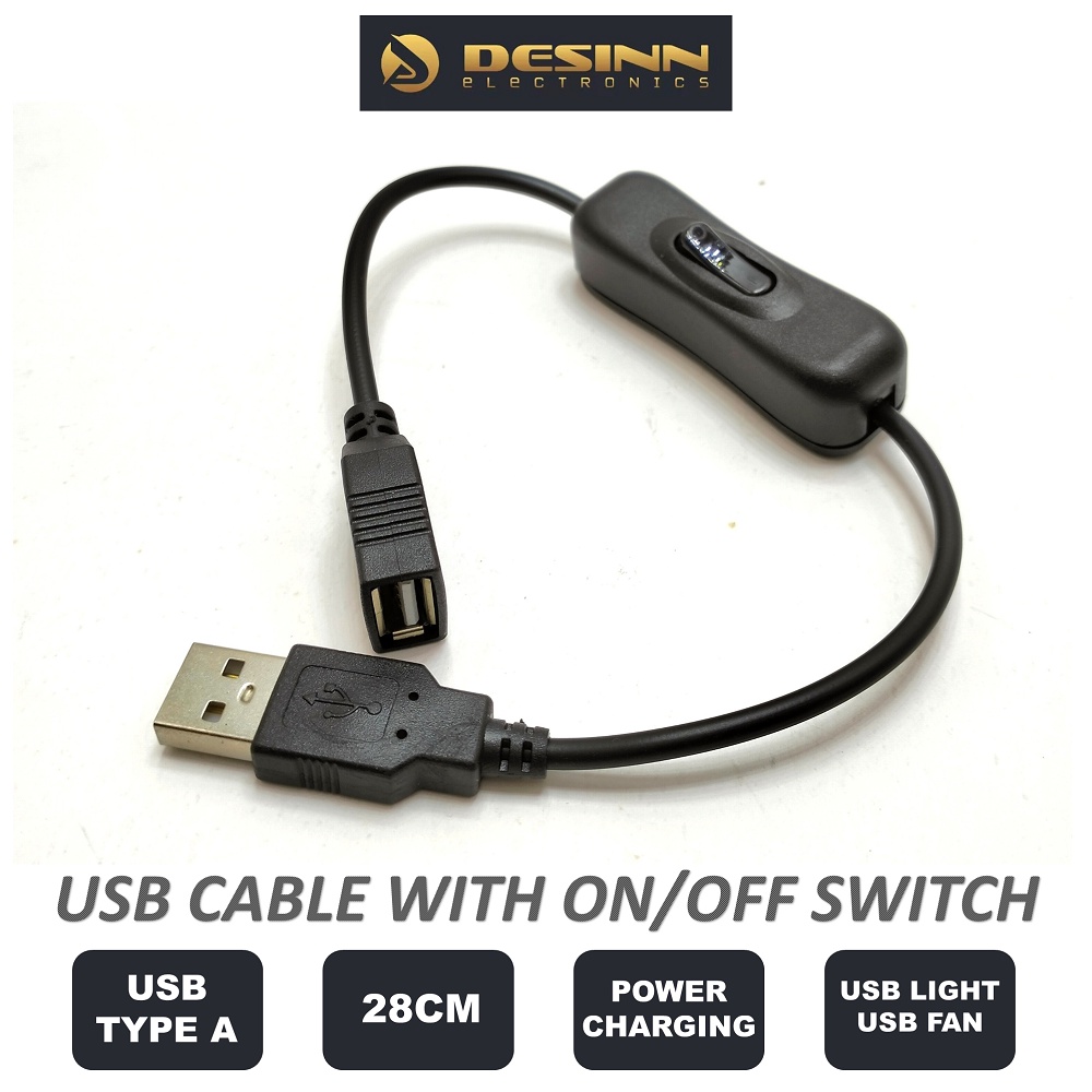 USB Cable with On/Off Switch Extension for Driving Recorder, lampu led ...