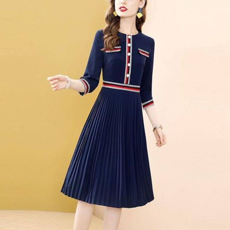 Chiffon Stitching Dress Women 2023 Spring New Style Fashionable Classy ...