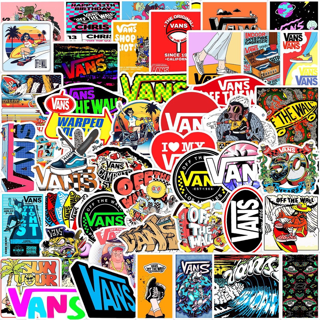 VANS 50 pcs DIY Waterproof Non Repeating Stickers Pack [A] | Shopee ...