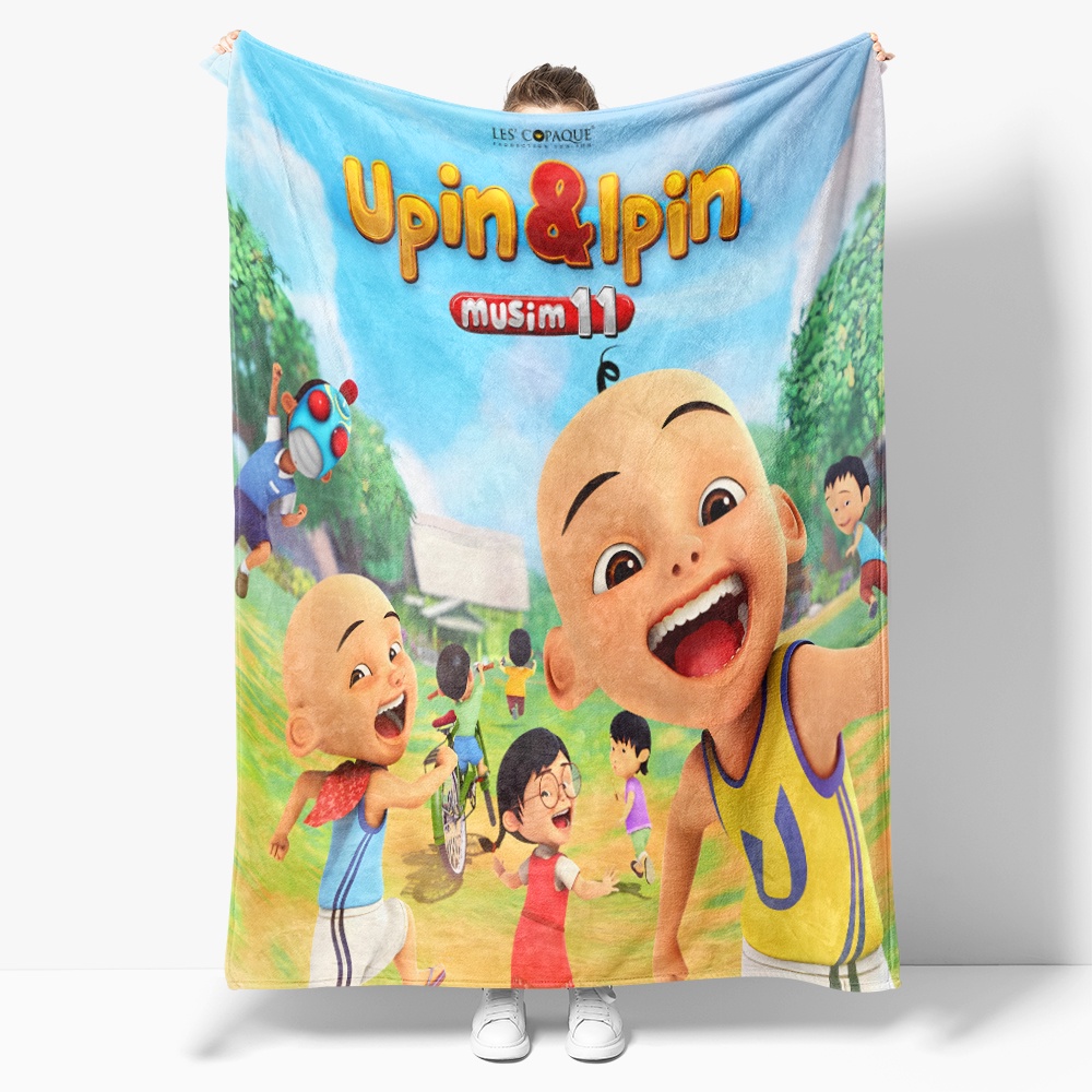4 Size Flannel Blanket Malay Cartoon Upin & Ipin Single Single Side Flannel Blankets Air