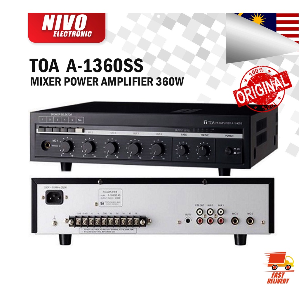 TOA A1360SS 5ZONE Mixer Power Amplifier Shopee Malaysia