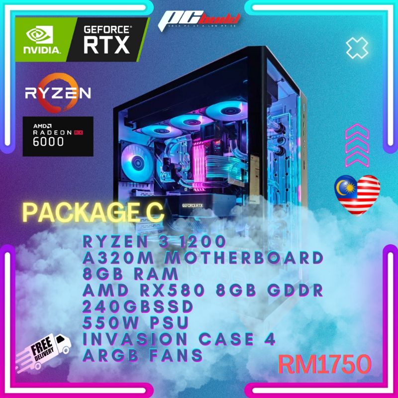 Budget Gaming Pc Desktop Pc Ryzen Pc Gaming Shopee Malaysia