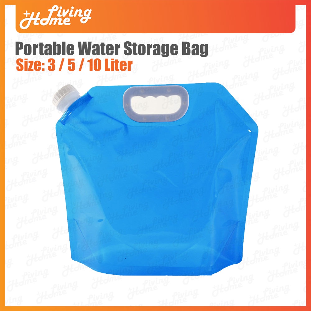 Outdoor Portable & Foldable Water Storage Bag Water Container (Beg Air Camping) Capacity 3 Liter