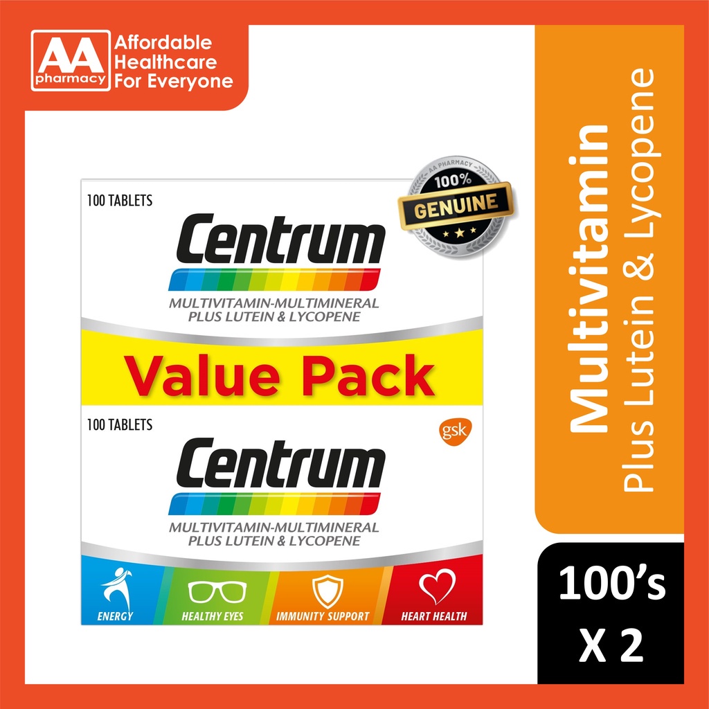 Centrum White Plus Lutein & Lycopene Twin Pack (2X100s) Shopee Malaysia