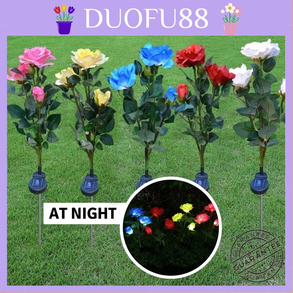 LED Solar Rose Flower Solar Light Garden Decoration Flower Light Solar