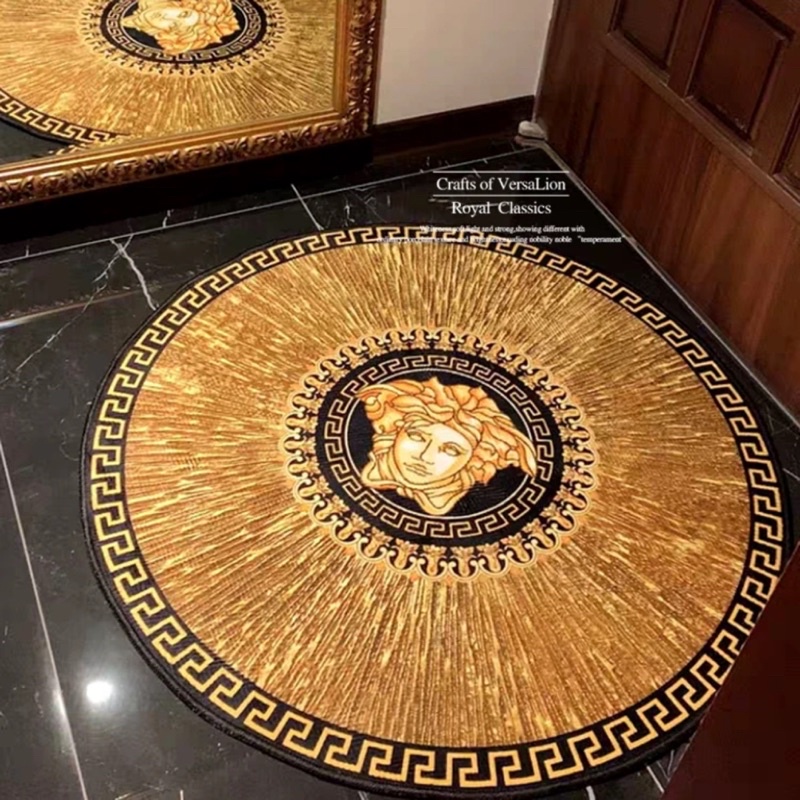 Gold Versace Medusa Design Karpet Velvet Hiasan Ruang Tamu Home ...