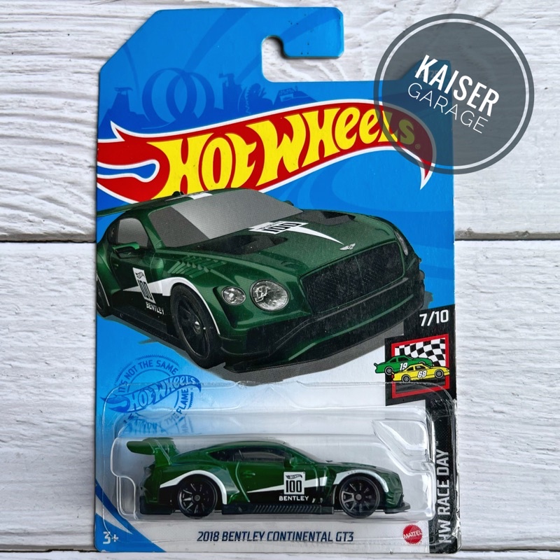 Hot Wheels Bentley Continental GT3 2018 – HW Modified Serie 3/5, Short Card, Silbergrau Metallic
