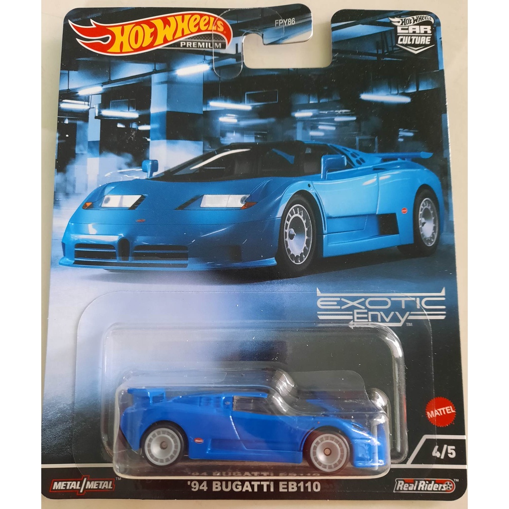 Hot Wheels Car Culture Exotic Envy '94 Bugatti EB110 Blu 1:64 - Nuovo HCJ89