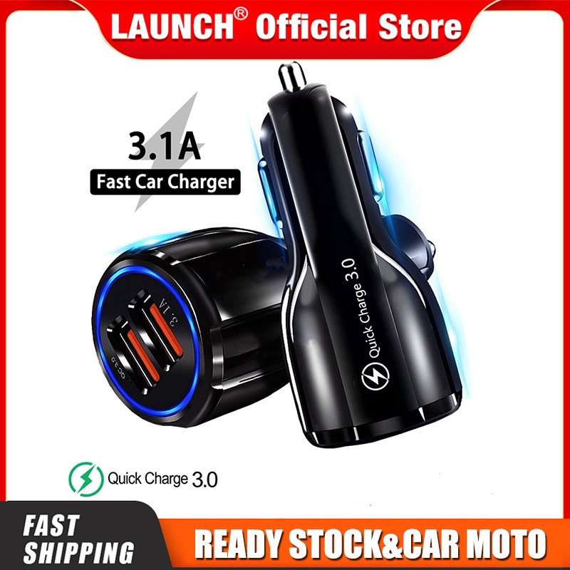 Ready Stock Qc Dual Ports Usb Car Fast Charger Car Fast Charging