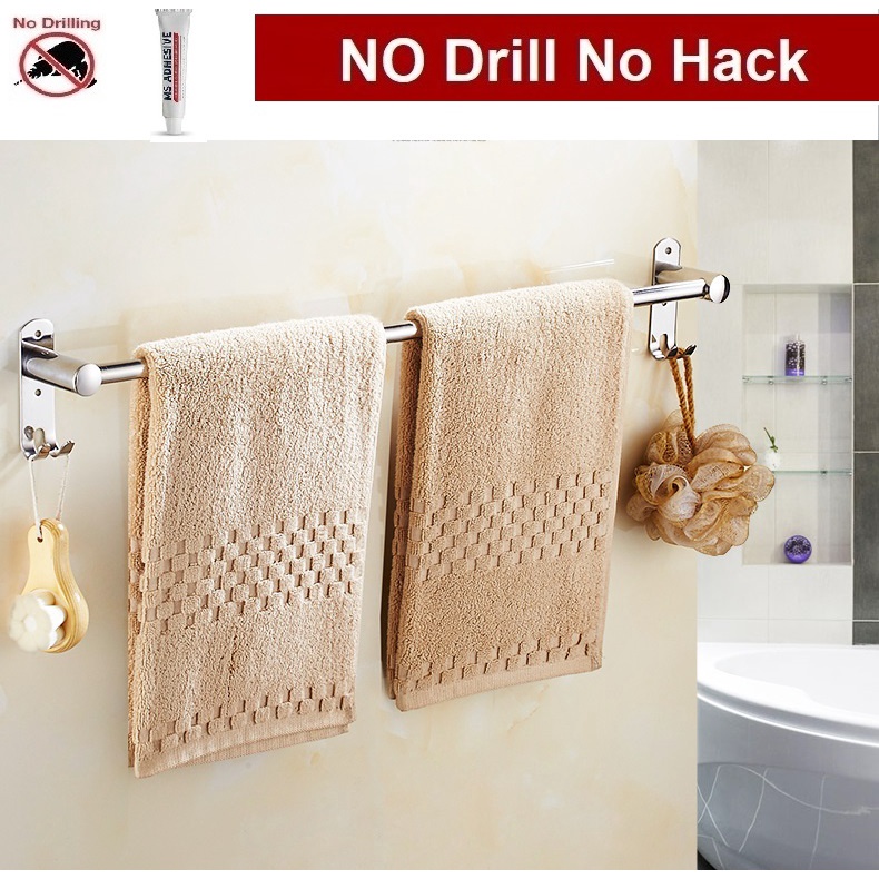 {Stainless Steel 304}Towel Rack Towel Rod Bar Cloth Rack Bathroom ...