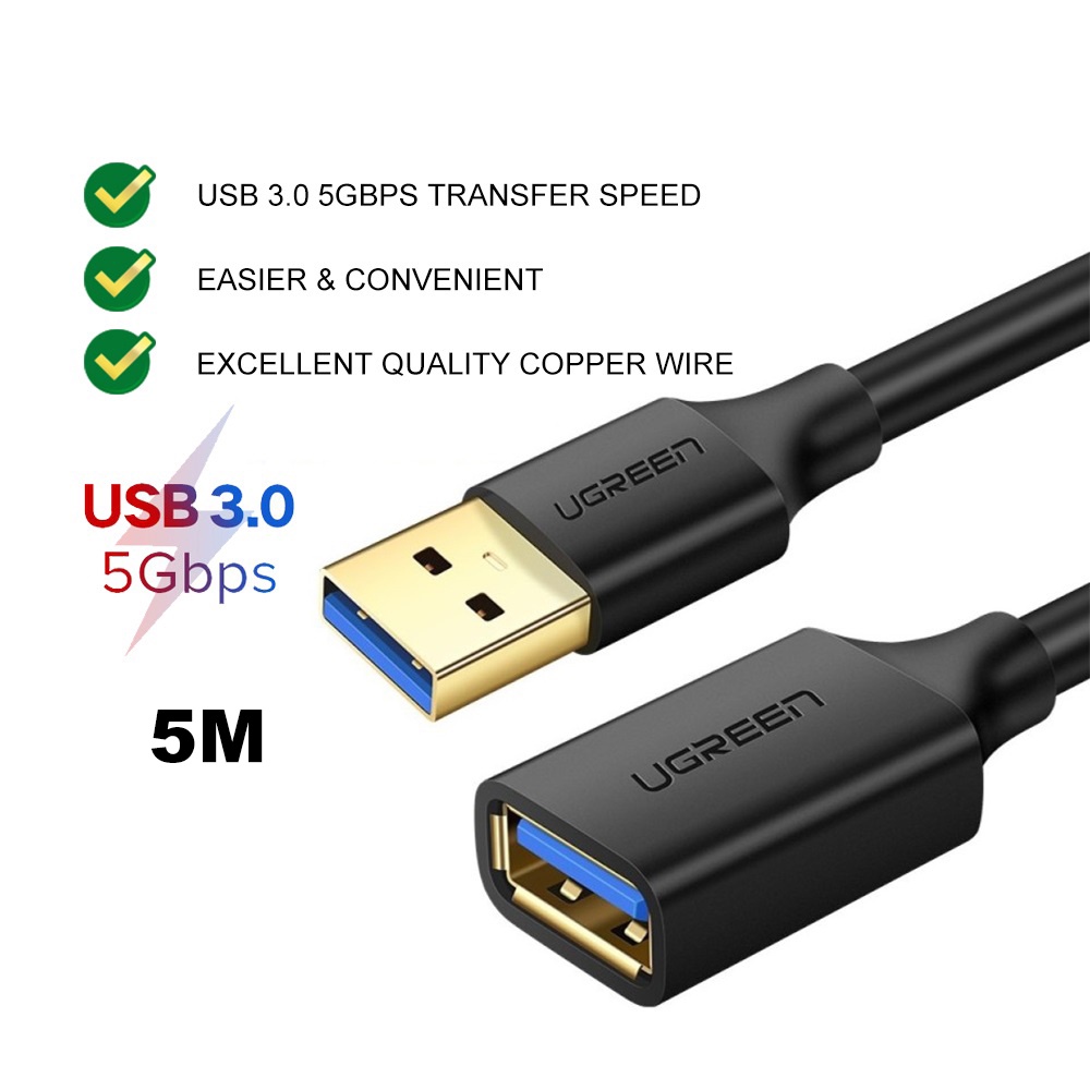 UGREEN USB A 3.0 Extension Cable Type A Male to Female Sync 5 Gbps Data ...