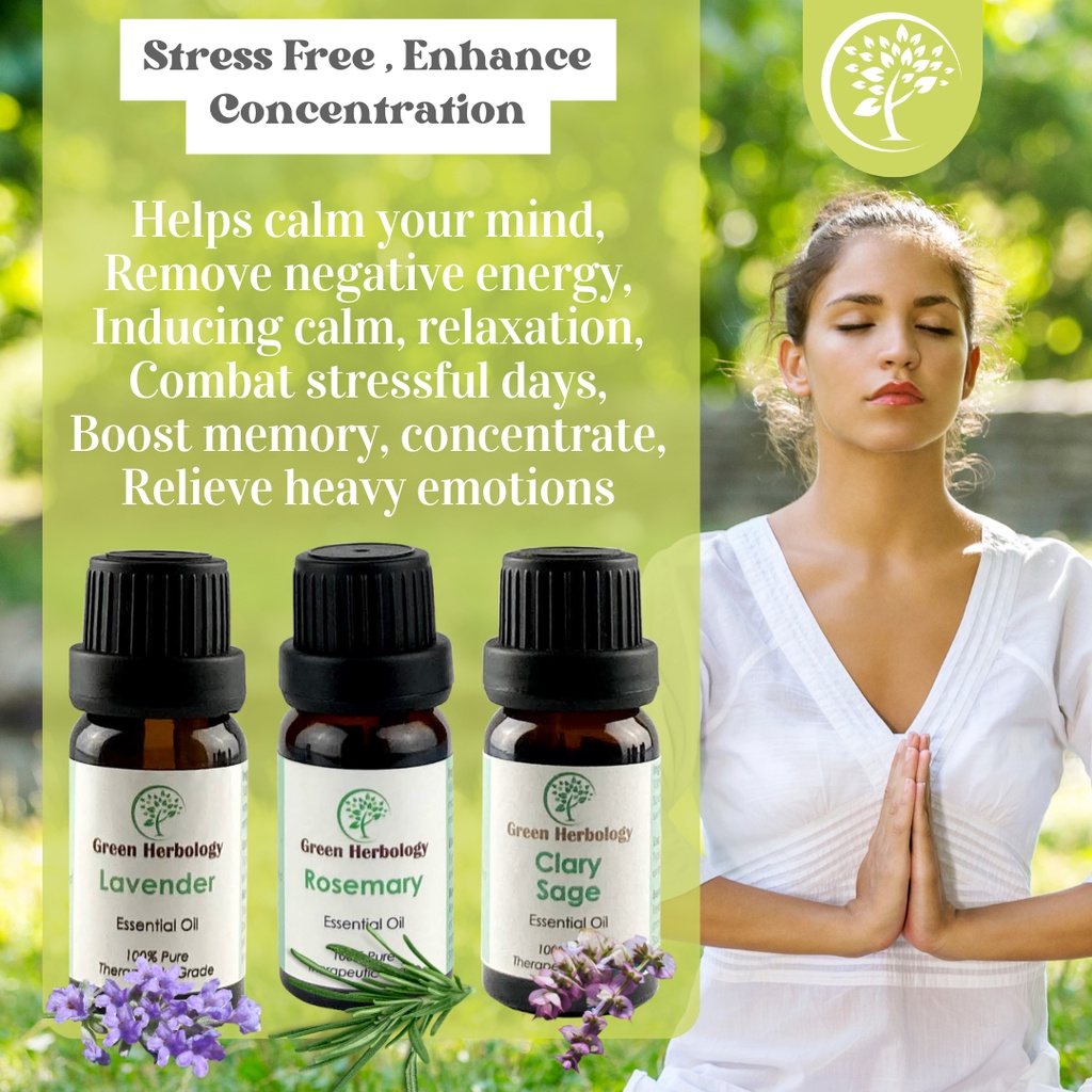 Essential Oil Set (Aromatherapy Set For Stress, Sensual, Sleep, Focus