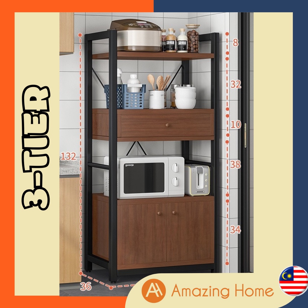 🔥Ready Stock🔥AmazingHome Rak Dapur Kitchen Rack Shelf Storage Kitchen ...