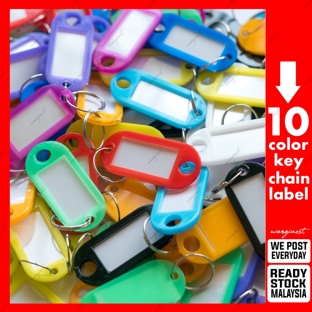 Coloured plastic hot sale key tags