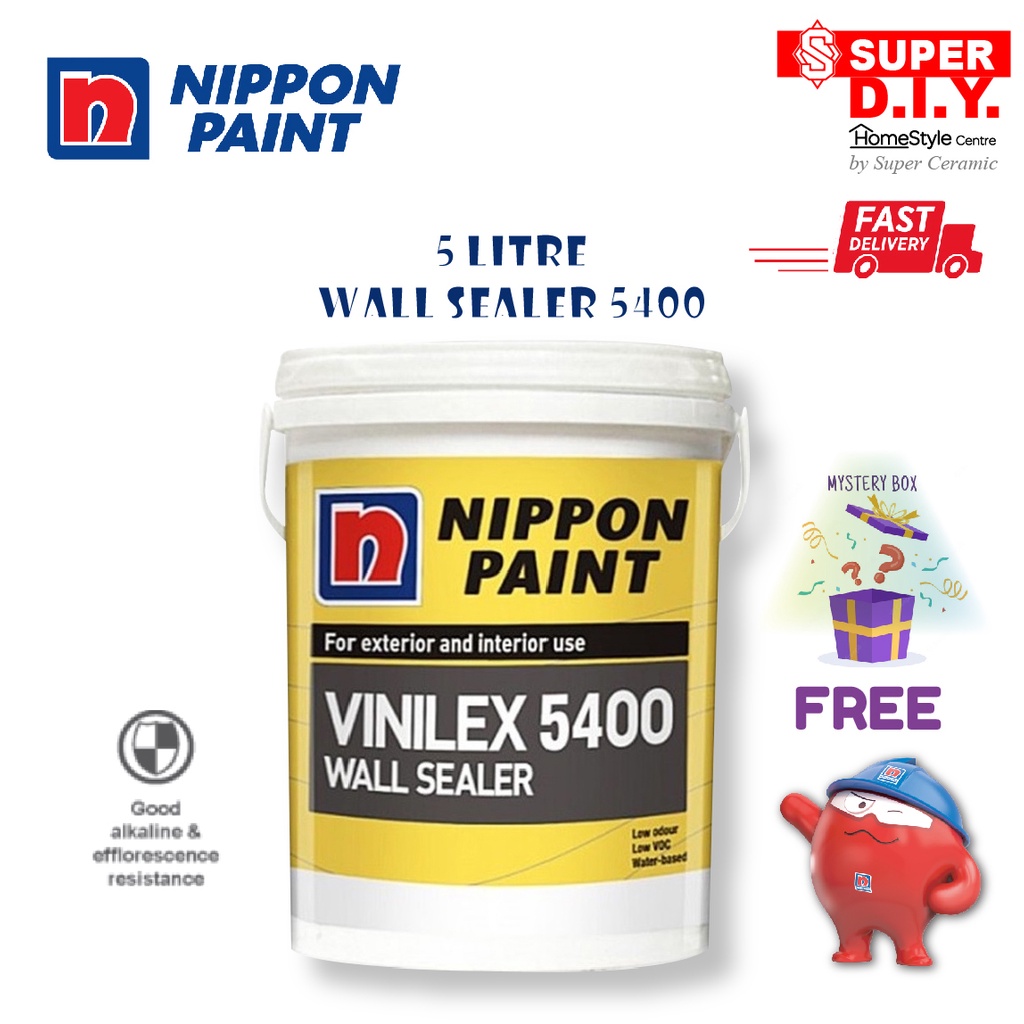 Nippon Paint CAT 5 Liter Wall Sealer 5400 (Exterior & Interior Use ...