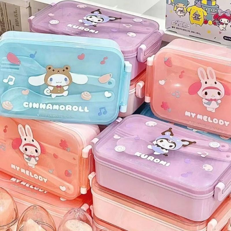 Sanrio Miniso Original Cinnamoroll Microwavable Lunch Box Bento Spoon