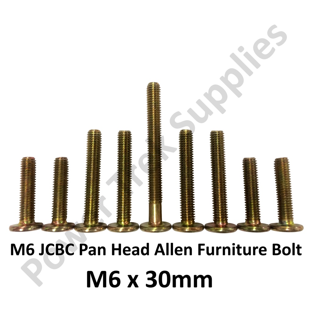 Furniture Fasterner Bolt Pan Head Allen JCBC M6 x 30mm (Wholesale