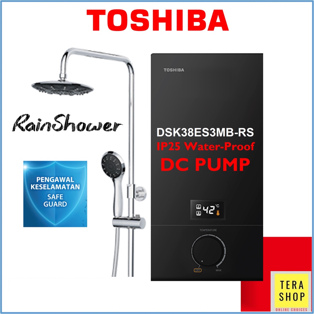 Toshiba TWH-38EXPMY(T) / DSK38ES3MB-RS / 38EXPMY(G) Instant Water Heater DC  PUMP Rain Shower | Shopee Malaysia