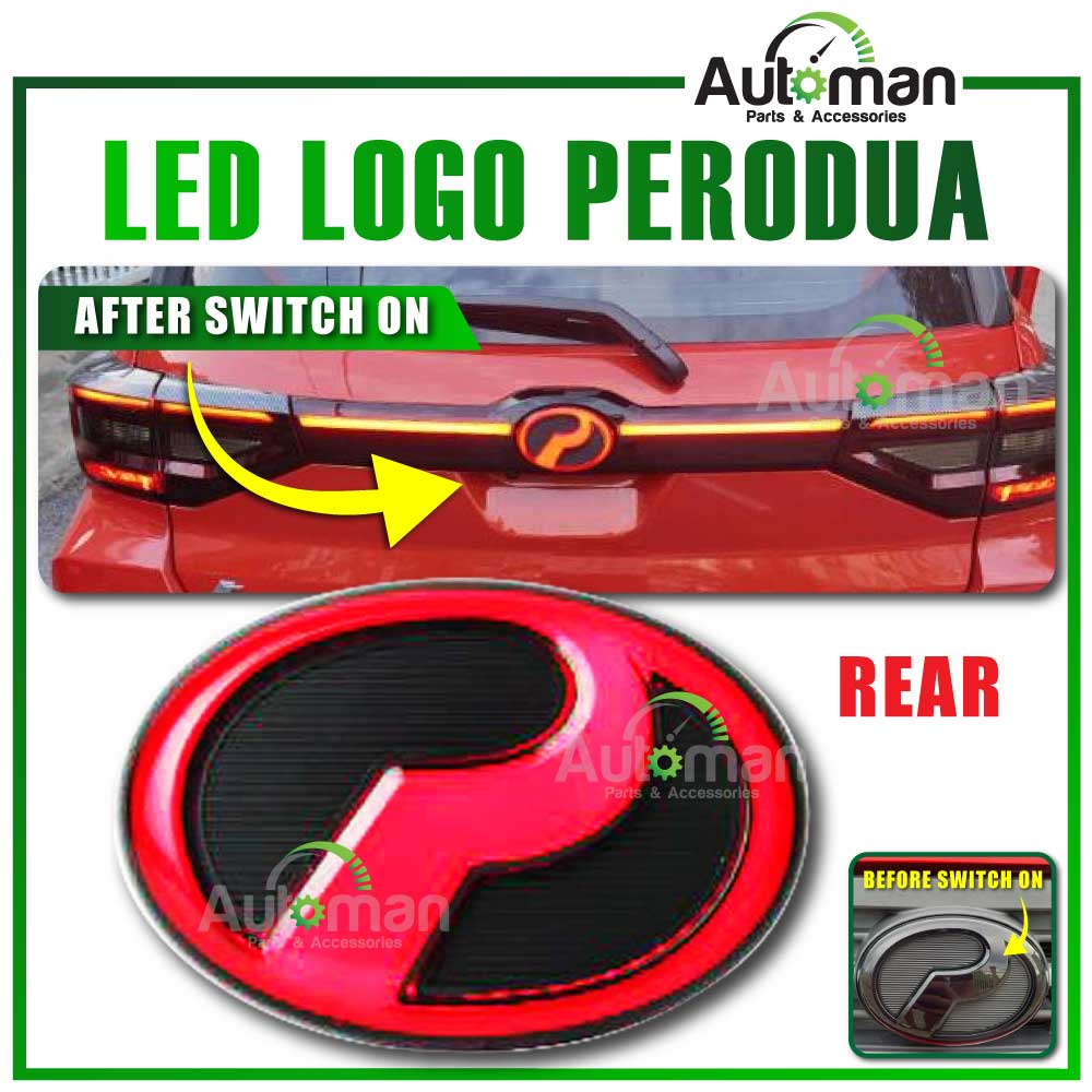 Perodua LED Rear Logo Emblem with Running LED Perodua Myvi Alza Aruz ...