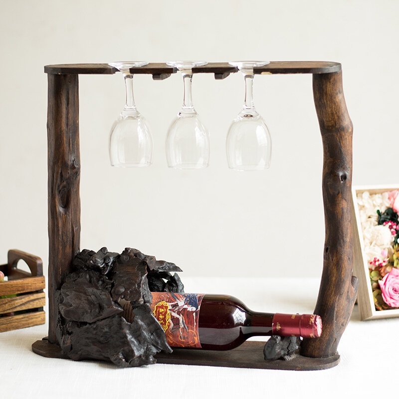 Tabletop Wooden Wine Rack Countertop Wine Rack Home Decor Kitchen