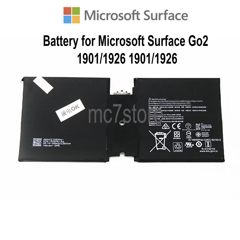 Batteria Vhbw Per Microsoft Surface Go 2 (1927) - 3500mAh, 7,6V, Li-Poly, Sostituisce DYNU01, G16TA047H - 3