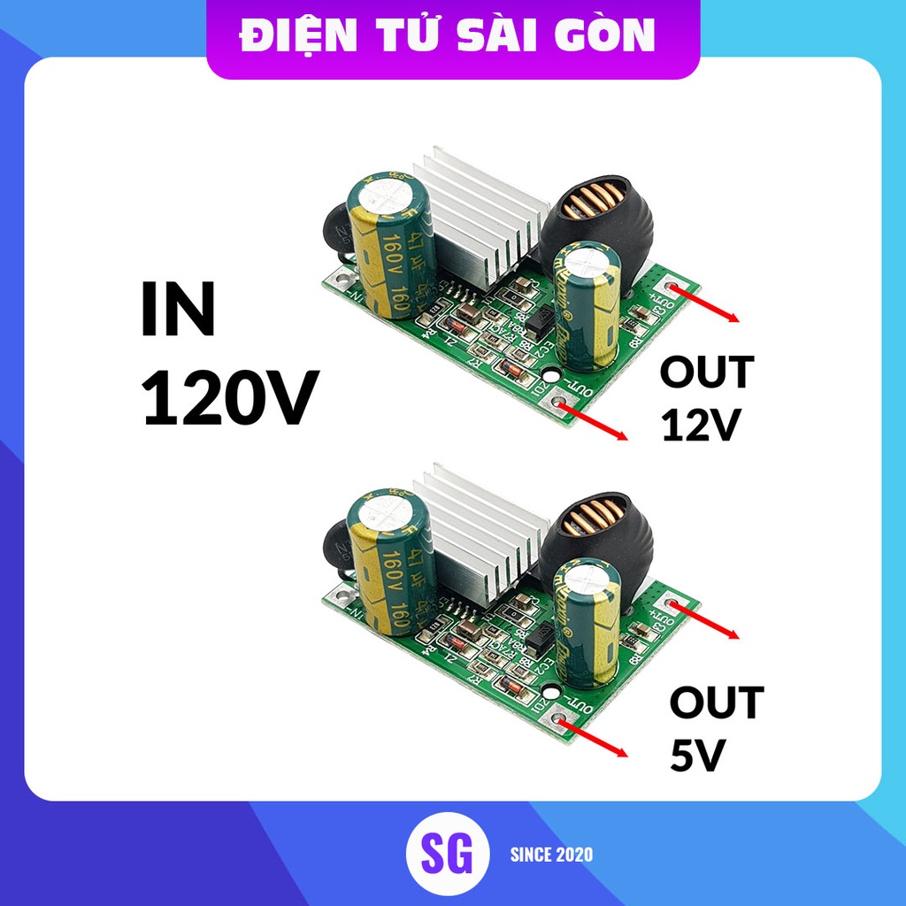 Dc-dc Buck 3A Voltage Reducer Circuit Input 16-120V Output 5V/12V ...