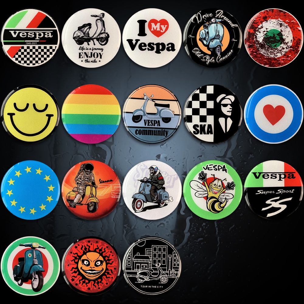 Vespa Piaggio Italy Soft Magnet Reflective Sticker 3D Emblem Badge ...